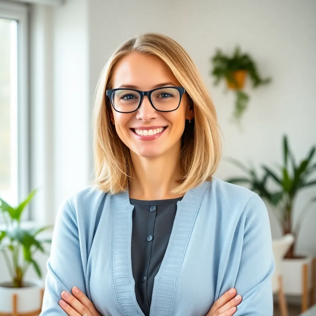 Jonge Nederlandse vrouw met blond haar
