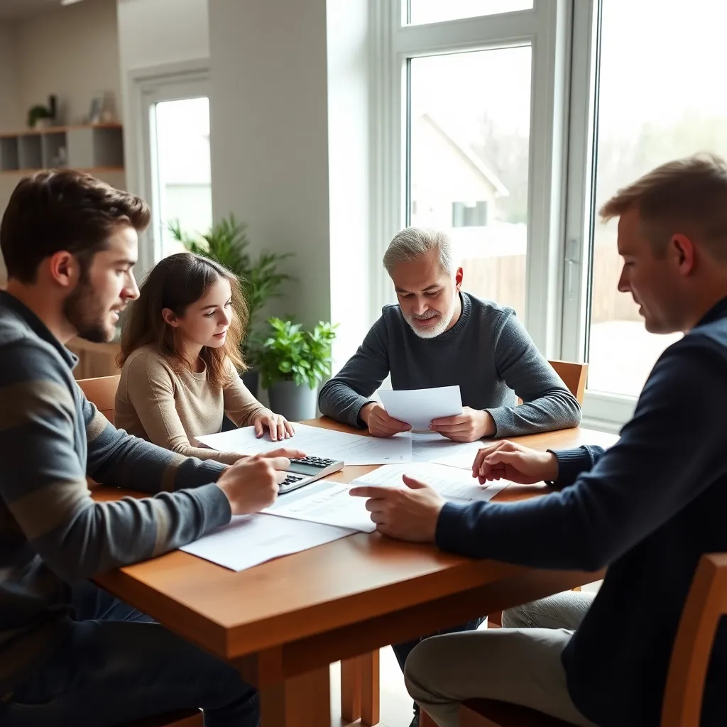 Een Nederlands gezin dat samen hun maandelijkse budget plant