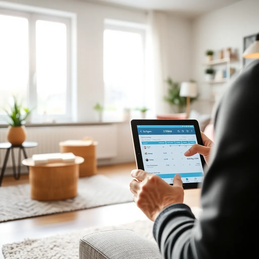 Nederlander die spaargeld beheert op tablet