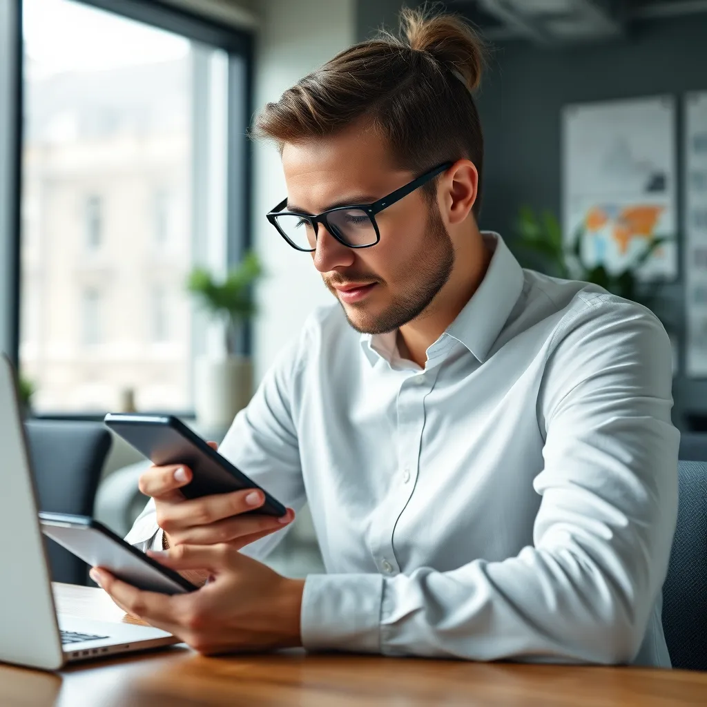 Nederlandse professional die digitale financiële apps gebruikt