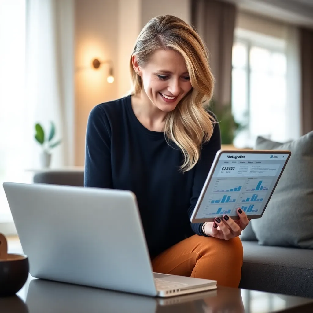 Persoon die budgetsysteem opzet met Nederlandse bankapp